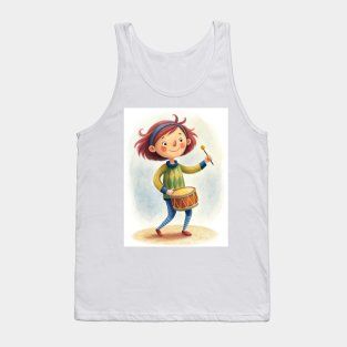 Drum Playing cute girl Tank Top